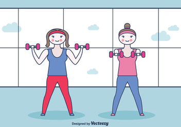 Workout With Dumbbell Vector Illlustration - Free vector #438697