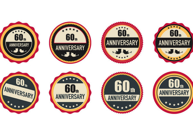Set Of 60th Badges - Kostenloses vector #440347