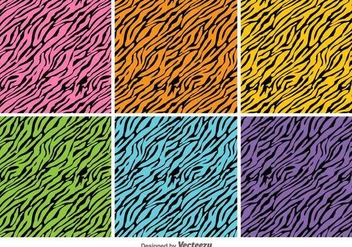 Vector Colorful Tiger Stripes Background Set - vector gratuit #440927 