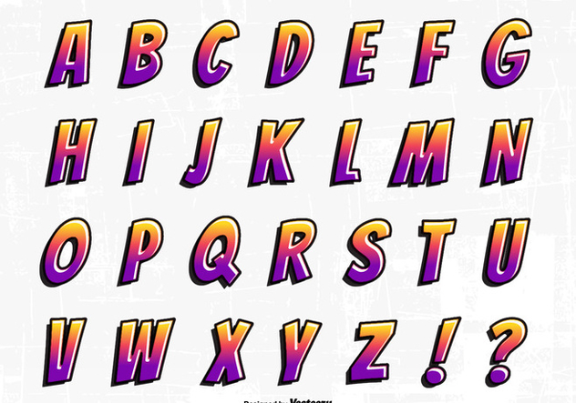 Cartoon Graffiti Font Alphabet Vector Set - Kostenloses vector #441327