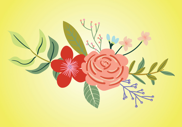 Rhododendron Bouquet Vector - бесплатный vector #441687