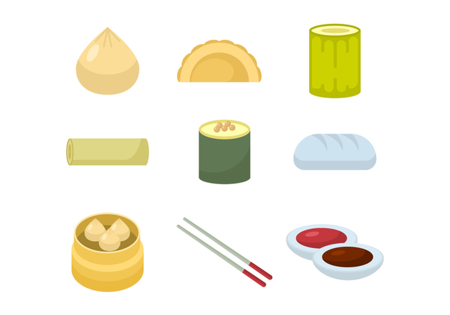 Asian Food and Dumplings Vector Collection - Kostenloses vector #441817