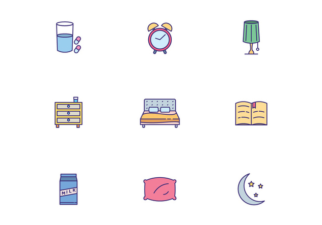 Colorful Sleeping Icons - vector #442347 gratis