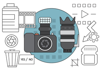 Free Linear Photography Icons - vector #442657 gratis