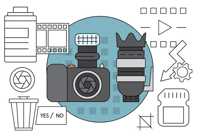 Free Linear Photography Icons - vector gratuit #442657 