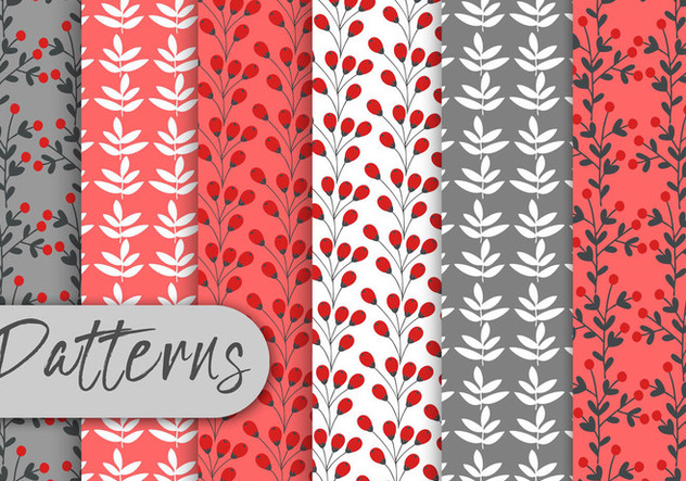 Red Berry Pattern Set - Free vector #442987