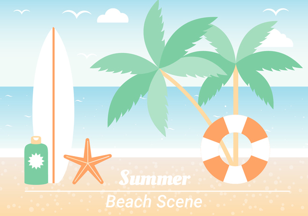 Free Summer Beach Elements Background - бесплатный vector #443117