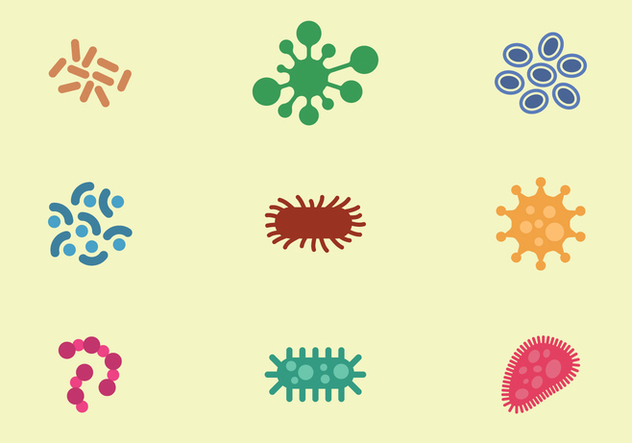 Virus And Bacteria Icons - vector #443287 gratis