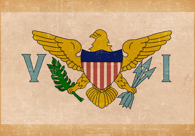 Old Grunge Flag of US Virgin Islands - бесплатный vector #444427