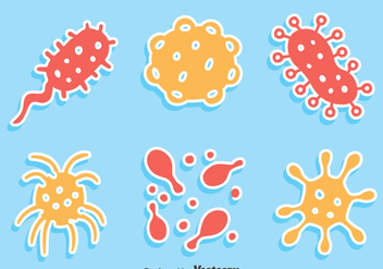 Virus Icons On Blue Vectors - Free vector #444517
