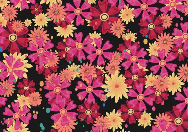 Floral Ditsy Vector Pattern - Free vector #445647