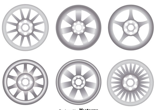 Alloy Wheels On White Vector - vector gratuit #445807 