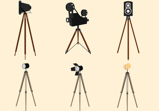 Vintage Tripod Vector Pack - Free vector #445977